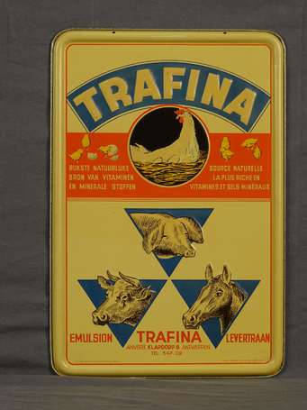 TRAFINA : Tôle lithographiée embossée, illustrée 