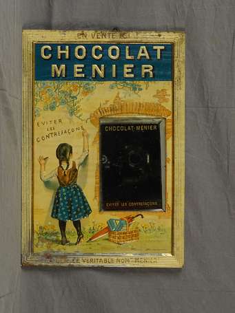 CHOCOLAT MENIER : Tôle lithographiée embossée, 