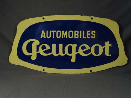 AUTOMOBILES PEUGEOT : Plaque émaillée double-face 