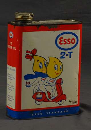 ESSO Motor Oil : Bidon d'huile en tôle de format 