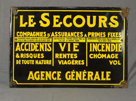 LE SECOURS Compagnie d'Assurances : Plaque 