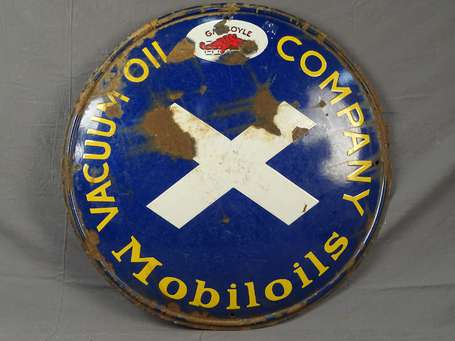 MOBILOIL « Vacuum Oil Company » : Plaque émaillée 