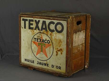 TEXACO « Huile Jaune d'Or » : Caisse à Bidon 