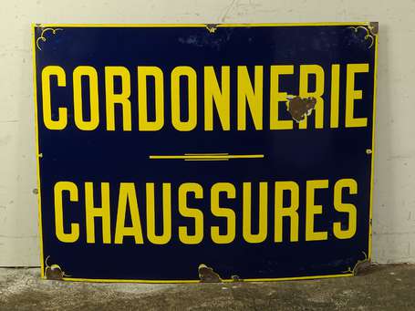 CORDONNERIE CHAUSSURES : Grande plaque émaillée, 