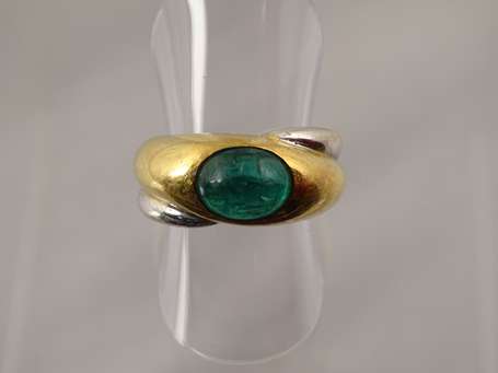 Bague jonc et or jaune et or gris 750°/°°° elle 
