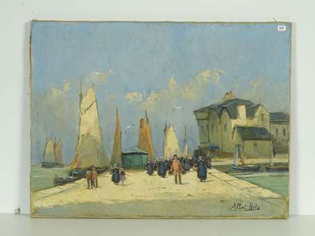 Hirtz Albert 1898-1976 Audierne le Port Huile sur 