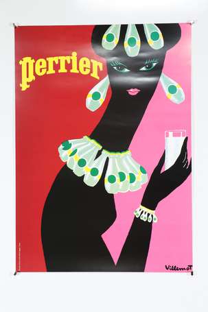 VILLEMOT Perrier- Affiche circa 1985