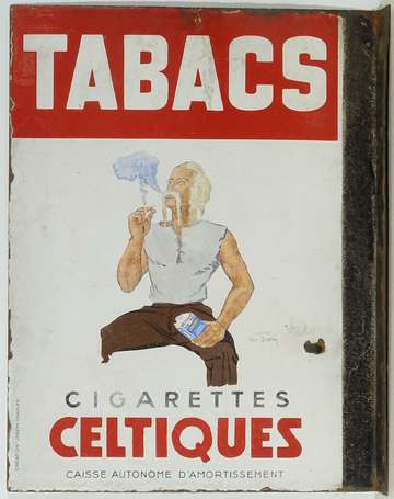 CIGARETTES BALTO / CELTIQUES : Plaque émaillée 