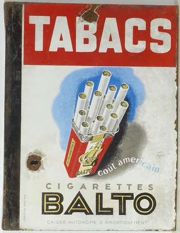 CIGARETTES BALTO / CELTIQUES : Plaque émaillée 