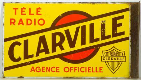 CLARVILLE « Télé Radio » : Plaque émaillée 