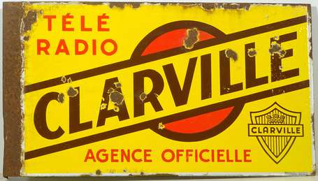 CLARVILLE « Télé Radio » : Plaque émaillée 