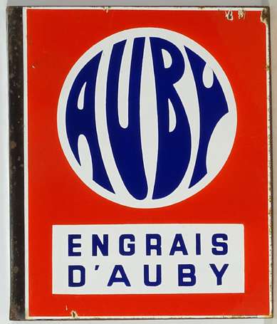 AUBY « Engrais d'Auby » : Plaque émaillée 