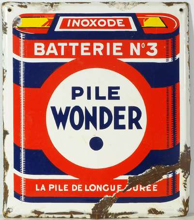 PILES WONDER « Inoxode Batterie No 3 » : Plaque 