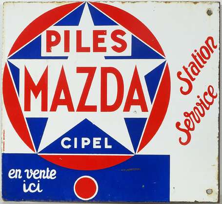 PILES MAZDA Cipel « Station-Service : Plaque 