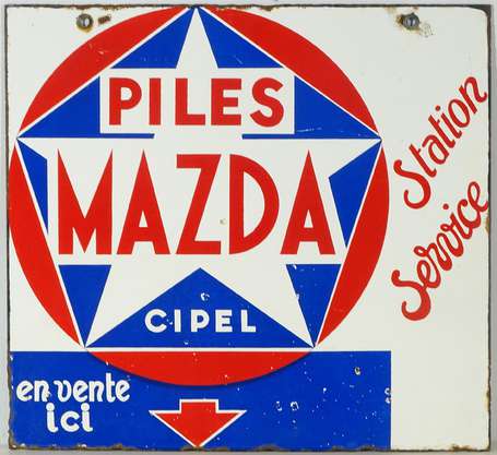 PILES MAZDA Cipel « Station-Service : Plaque 