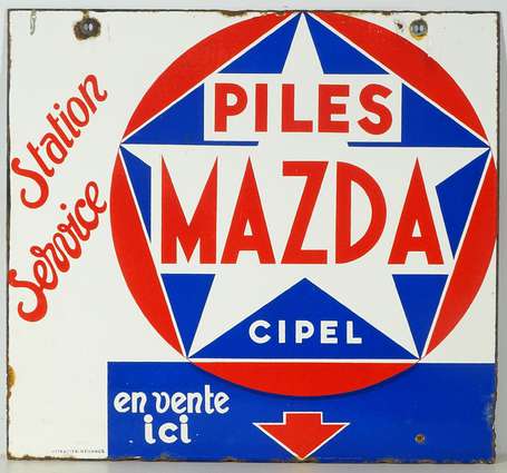 PILES MAZDA Cipel « Station-Service : Plaque 