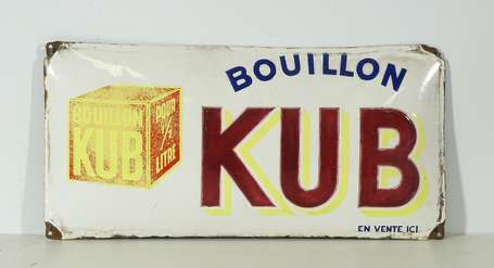 BOUILLON KUB : Bandeau émaillé bombé. Cube 