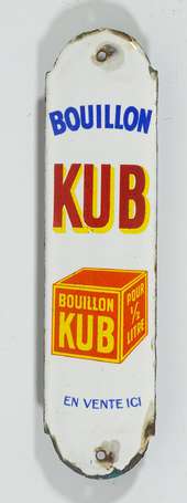 BOUILLON KUB : Plaque de propreté émaillée, modèle