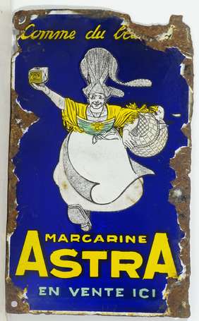 MARGARINE ASTRA : Plaque émaillée en mauvais état.