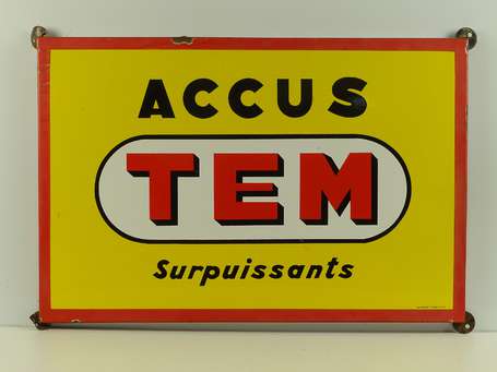 TEM « Accus Surpuissants » : Plaque émaillée plate