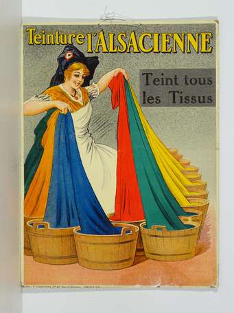 TEINTURE L'ALSACIENNE : Panonceau lithographié 