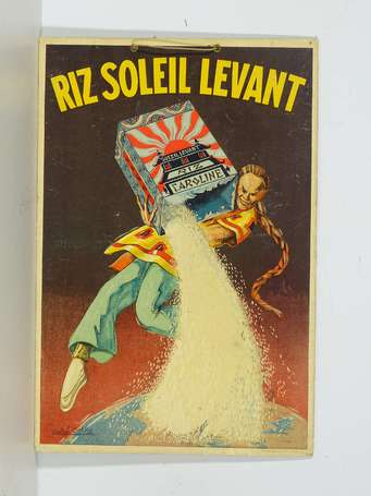 RIZ SOLEIL LEVANT : Panonceau lithographié signé 