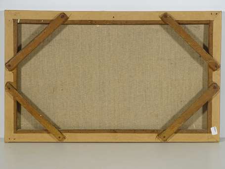 ECOLE XIXe Calvaire Huile sur toile. 37 x 61 