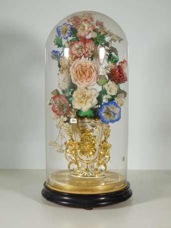 Vase de mariée en porcelaine blanc et or à décor 