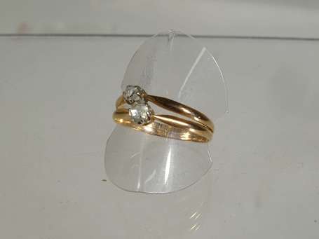 Bague toi et moi en or rose 18K (750°/00) montée 