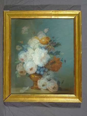 Ecole Française Début XIXème siècle Bouquet Pastel