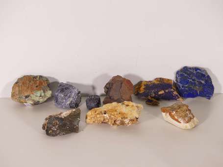 Lot de 7 minéraux : Azurite, Sodalite, 