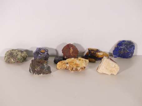 Lot de 7 minéraux : Azurite, Sodalite, 