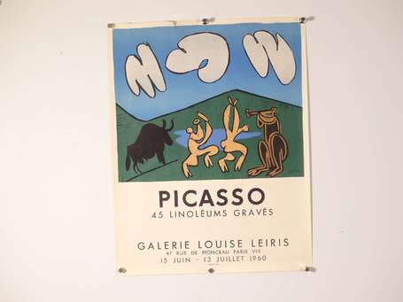 PICASSO Pablo - 45 linoléums gravés. Affiche de 