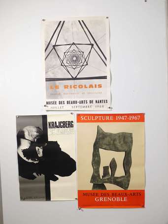 Lot de 15 affichettes d'exposition dont Beaudin à 