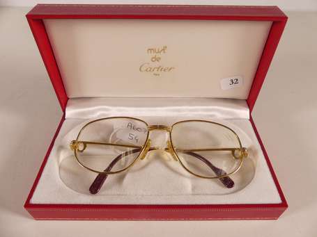 CARTIER, Paris - Paire de lunettes de vue en métal