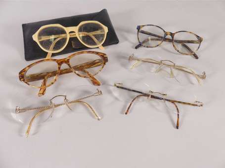 Lot de 6 paires de lunettes de vue de diverses 