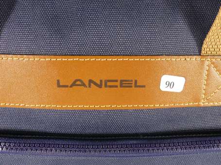 LANCEL - Porte-habit en toile marine et cuir 