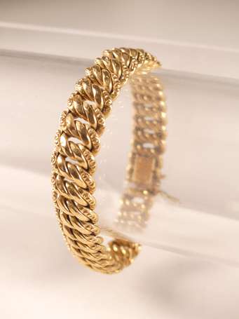 Bracelet maille américaine en or jaune 18K 