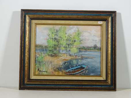 LAMY M. Xxé Bord de rivière Huile sur toile signée