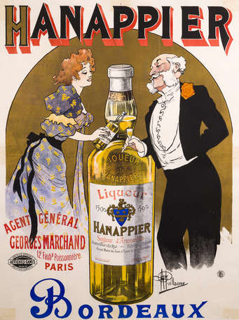 HANAPPIER / à Bordeaux : Affiche lithographié 