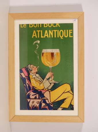 LE BON BOCK ATLANTIQUE : Panonceau lithographié, 