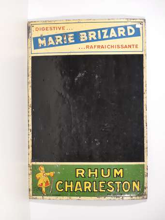 MARIE BRIZARD / RHUM CHARLESTON : Ardoise en tôle 