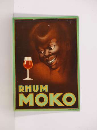 RHUM MOKO : Panonceau illustré d'un Antillais, 