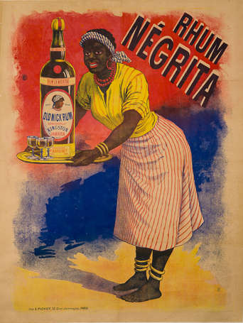 RHUM NÉGRITA : Affiche lithographiée de la fin du 