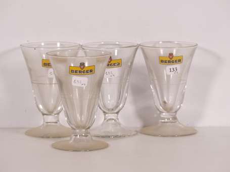 BERGER : 4 Verre tulipe. H : 11.2cm