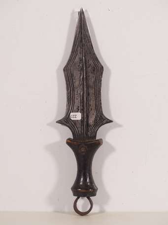 Ancien couteau de ceinture en bois métal et cuivre