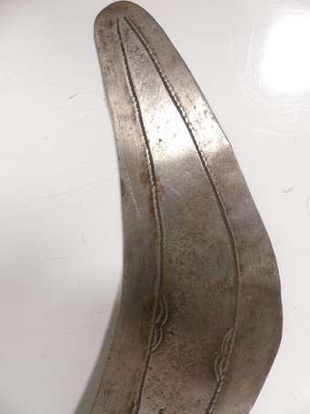Ancien couteau de jet en métal multilame à quatre 