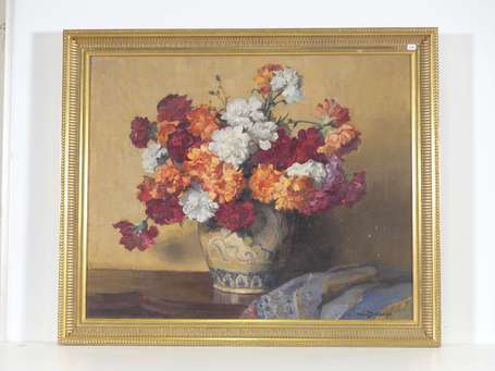 DESCAMP Maurice (1892-1953) Bouquets d'œillets 