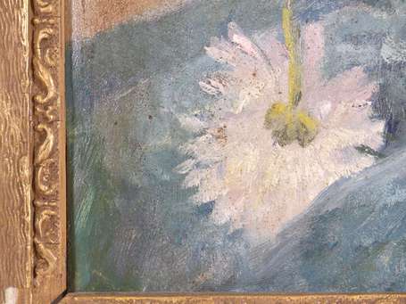 ECOLE FRANCAISE XXème siècle. Bouquet. Huile sur 