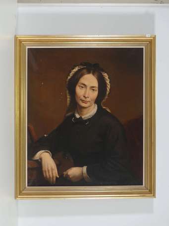 ECOLE FRANCAISE XIXème siècle Portrait de femme. 